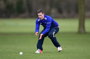 "RICKMANSWORTH, ENGLAND - FEBRUARY 28: James Dixon of England fields during an England Deaf Cricket Training Camp at Merchant Taylors' School on February 28, 2016 in Rickmansworth, England. (Photo by Alex Broadway/Getty Images)"
