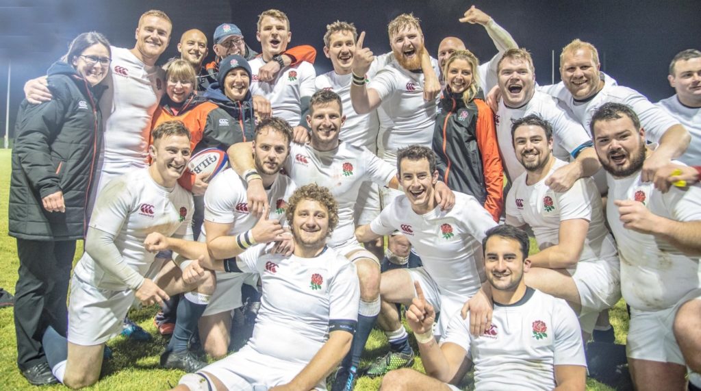 England Deaf Rugby Team celebrating series win