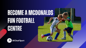 Children taking part in a Deaf Football Centre session delivered through the UK Deaf Sport and McDonald's Fun Football programme.